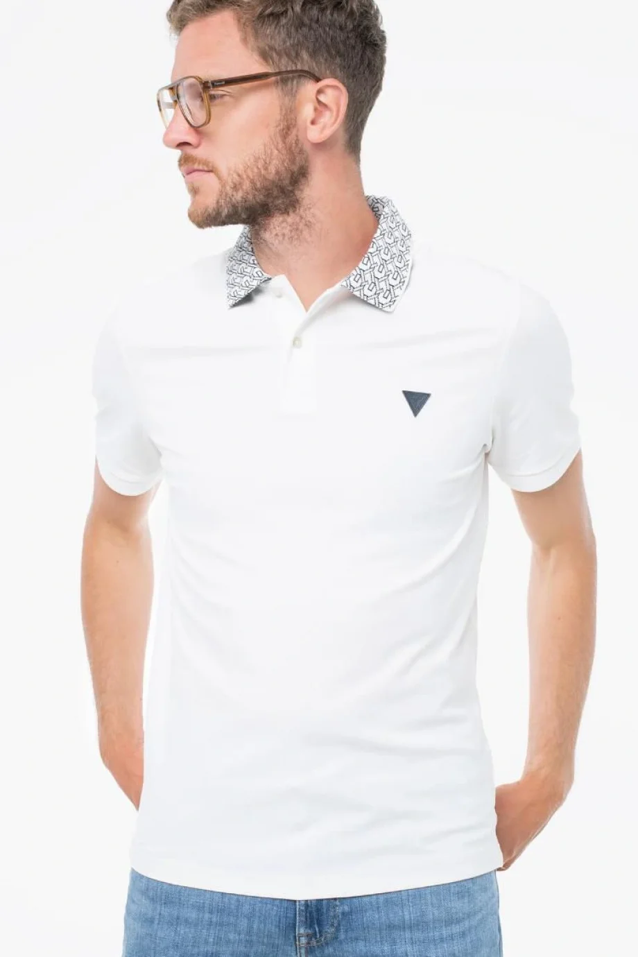 Guess Lyle Erkek Beyaz Slim Fit Polo T-Shirt M5YP60K7O64-G018