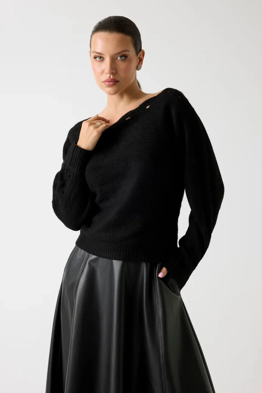 Guess Malorie Kadın Siyah Triko W5PR0WZ3B50-JBLK