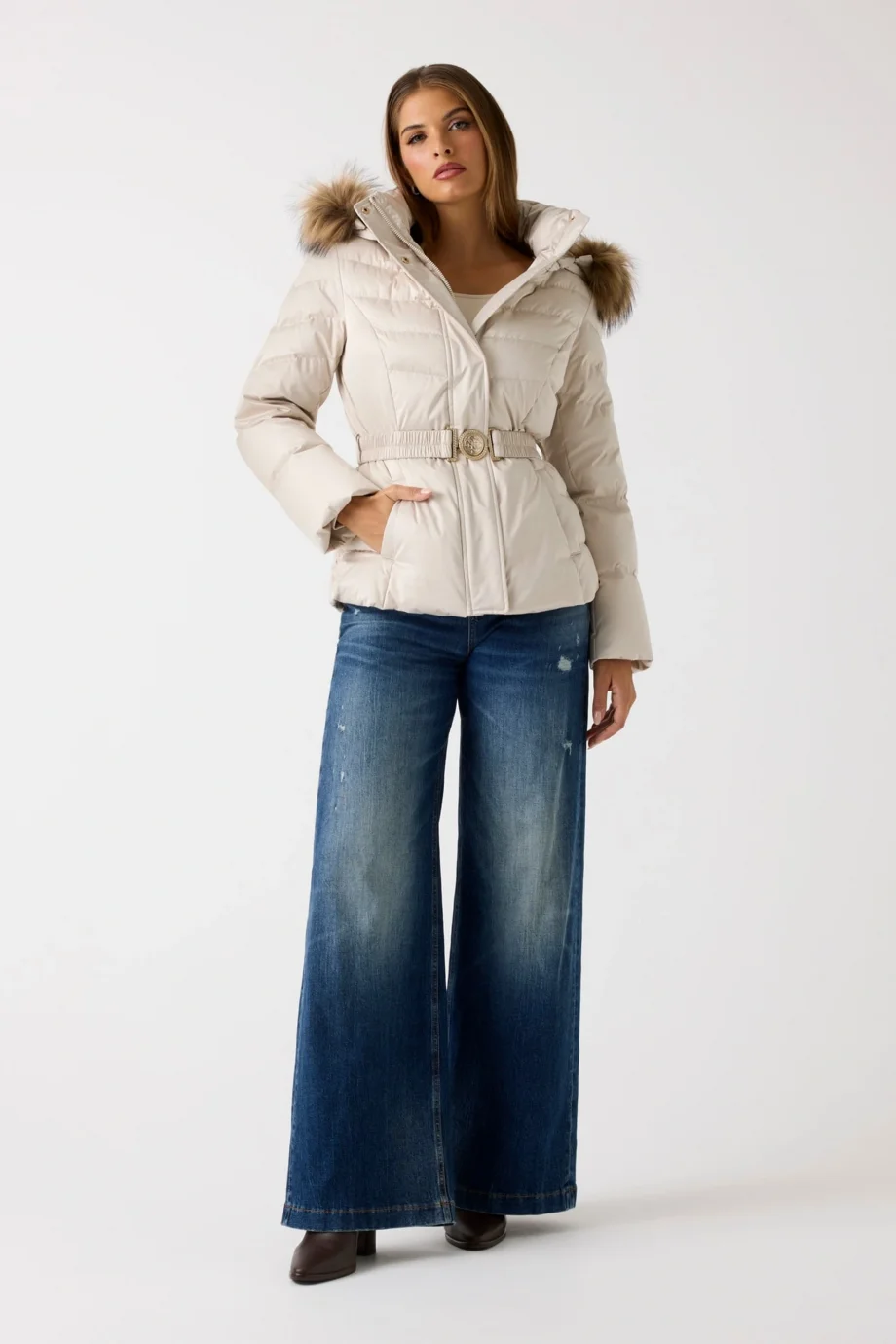 Guess Marina Kadın Krem  Mont  W5BL31W2802-A115