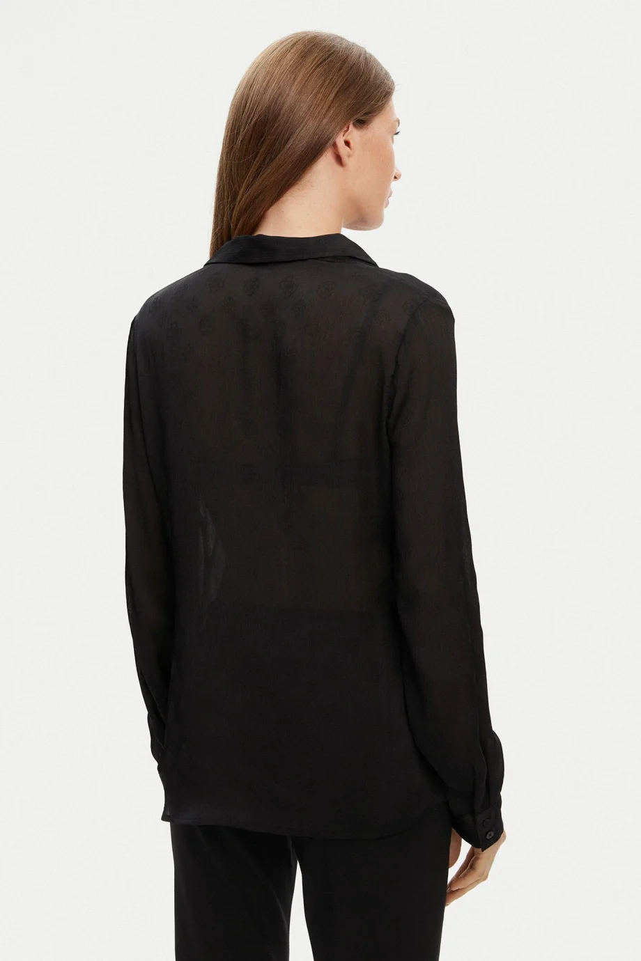 Guess Marthe Kadın Siyah Relaxed Fit Gömlek W5YH1AWHCR2-JBLK