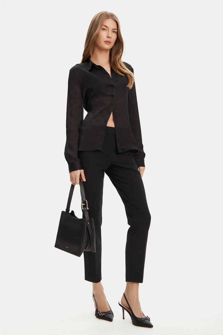 Guess Marthe Kadın Siyah Relaxed Fit Gömlek W5YH1AWHCR2-JBLK