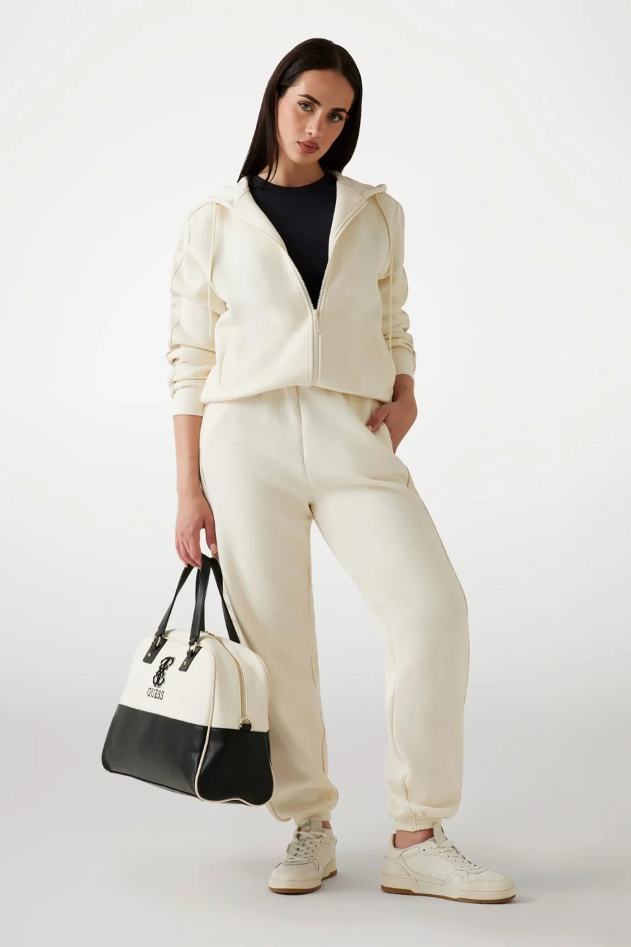 Guess Maryella Kadın Beyaz Aktif  Eşofman Üstü V5YQ00KB3P2-G1O6