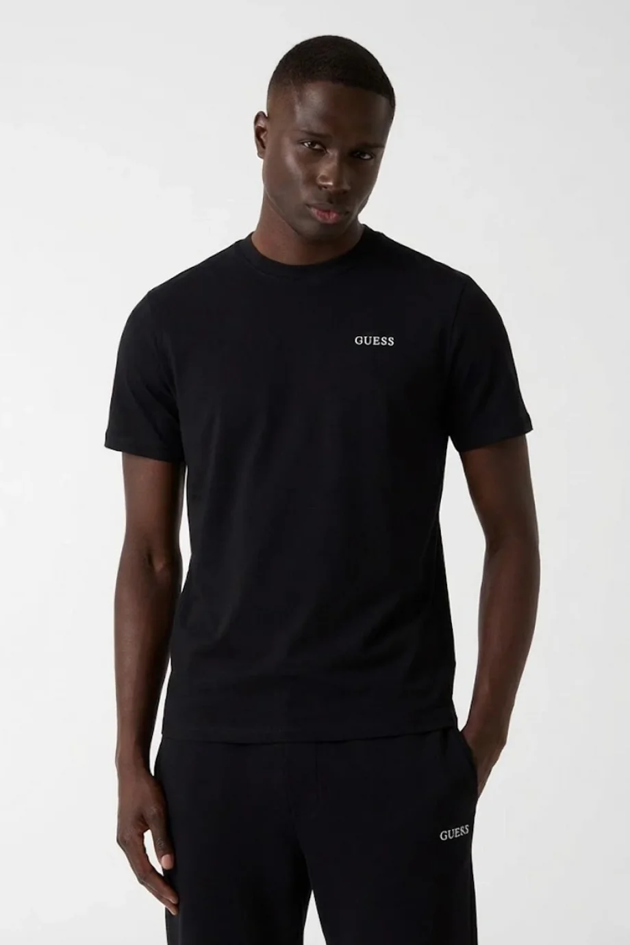 Guess Marzio Bisiklet Yaka Kısa Kollu Erkek Siyah T-shirt Z6RI17I3Z14-JBLK