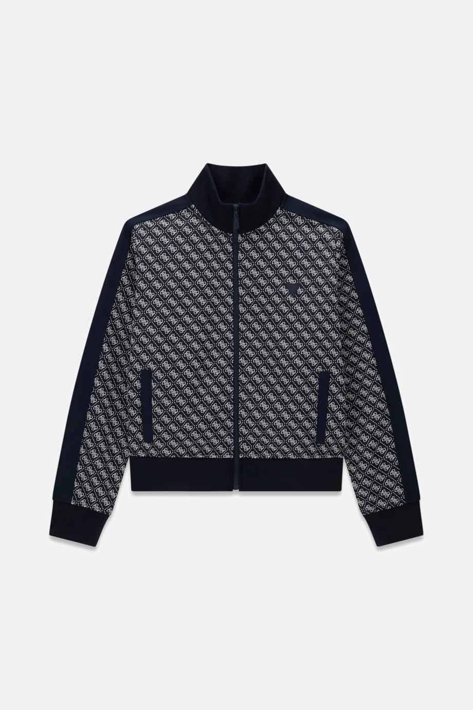 Guess Maya 4G Tam Fermuarlı Kadın Lacivert  Eşofman Üstü  V6RQ08K2042-FJBB