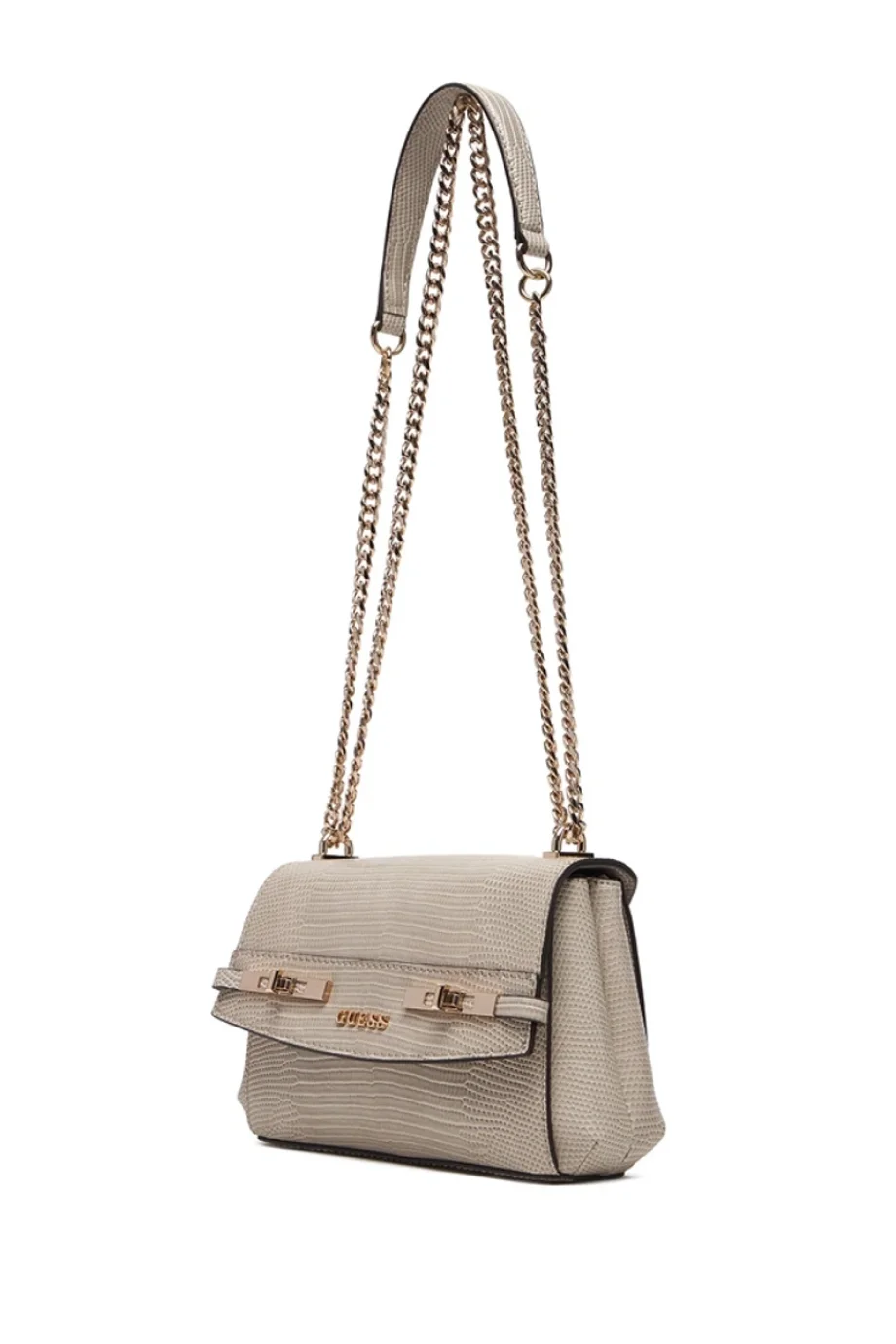 Guess Melinda Mini Dönüştürülebilir Çapraz Askılı Kapaklı Kadın Bej Omuz Çantası HWKL9933780-LTA