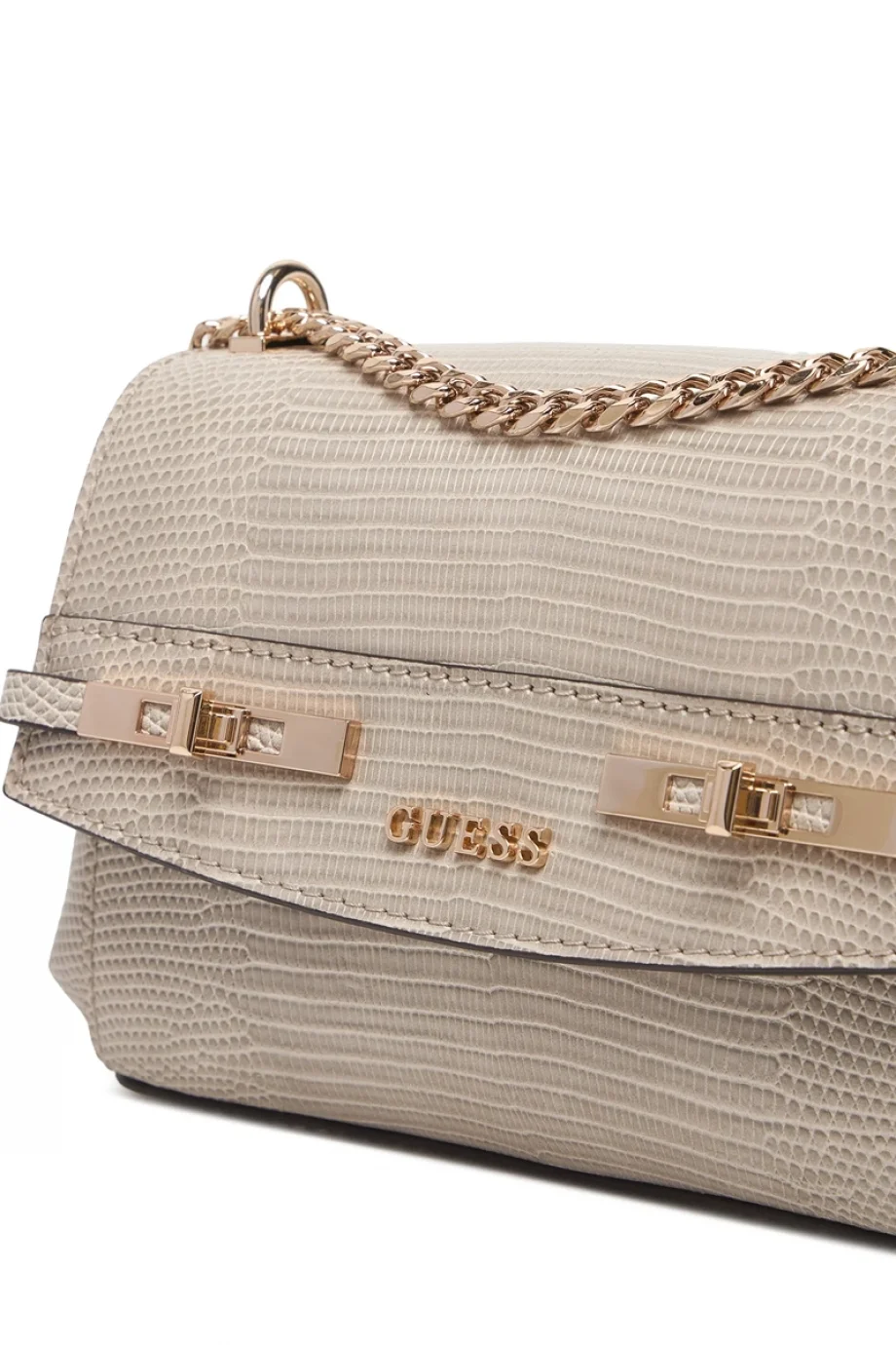 Guess Melinda Mini Dönüştürülebilir Çapraz Askılı Kapaklı Kadın Bej Omuz Çantası HWKL9933780-LTA