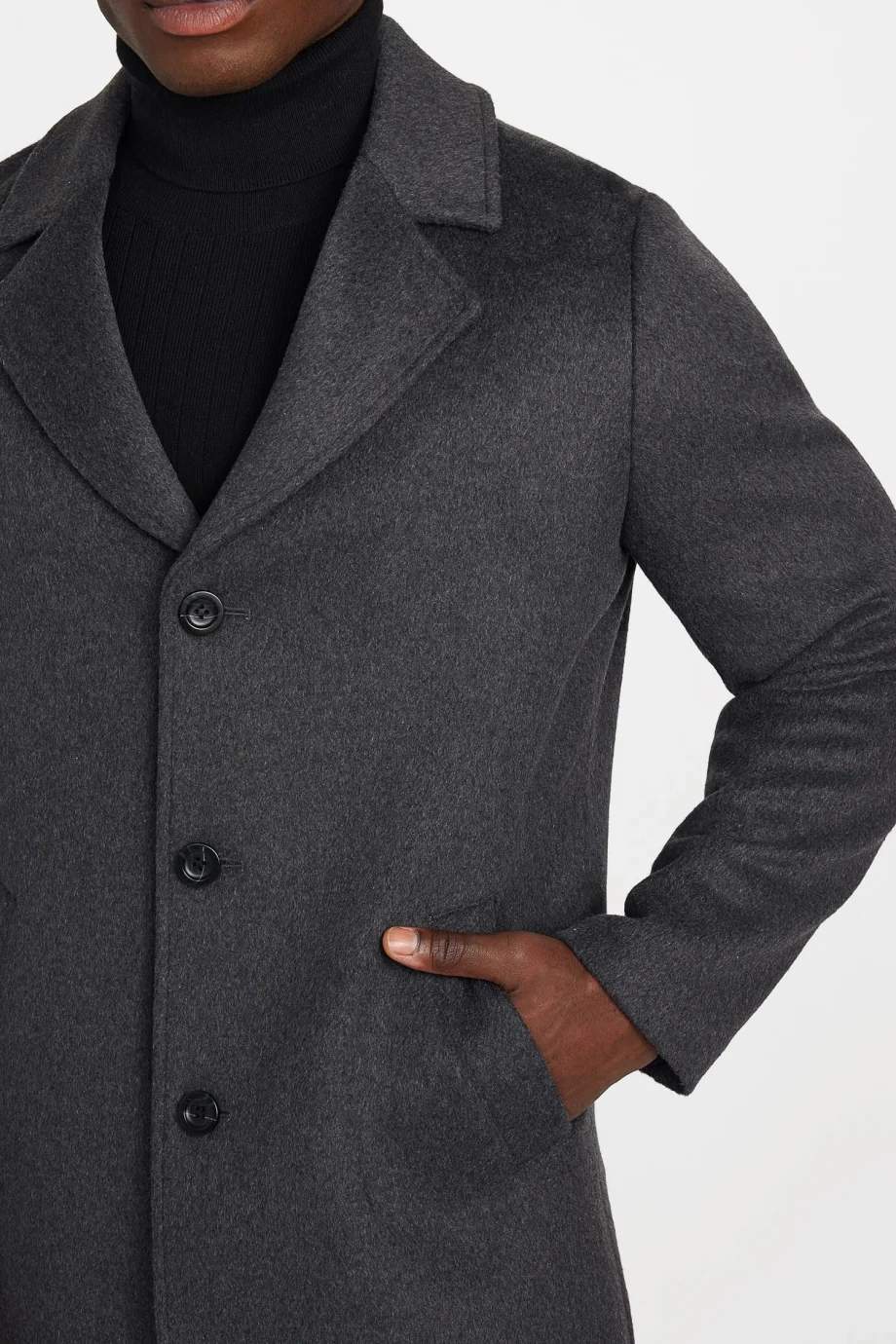 Guess Melton Erkek Siyah Yün Karışımlı Kaban M4BL3SWGJ82-DWHT