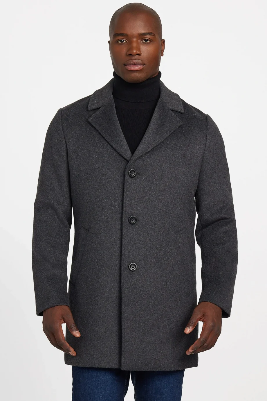 Guess Melton Erkek Siyah Yün Karışımlı Kaban M4BL3SWGJ82-DWHT