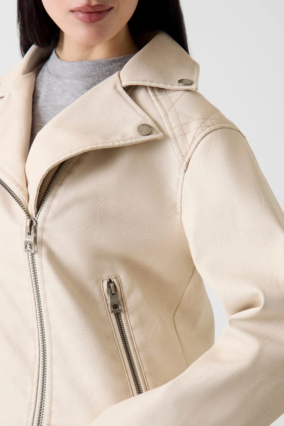 Guess Nada Vintage Biker Kadın Kahverengi Ceket W6RL09WH1X0-G1FG