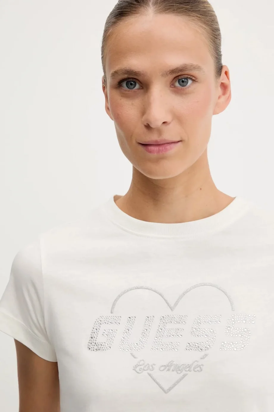 Guess Narciso Bisiklet Yaka Kadın Beyaz T-shirt V5GI10K9RM1-G1O6