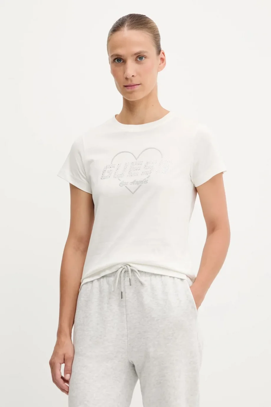 Guess Narciso Bisiklet Yaka Kadın Beyaz T-shirt V5GI10K9RM1-G1O6