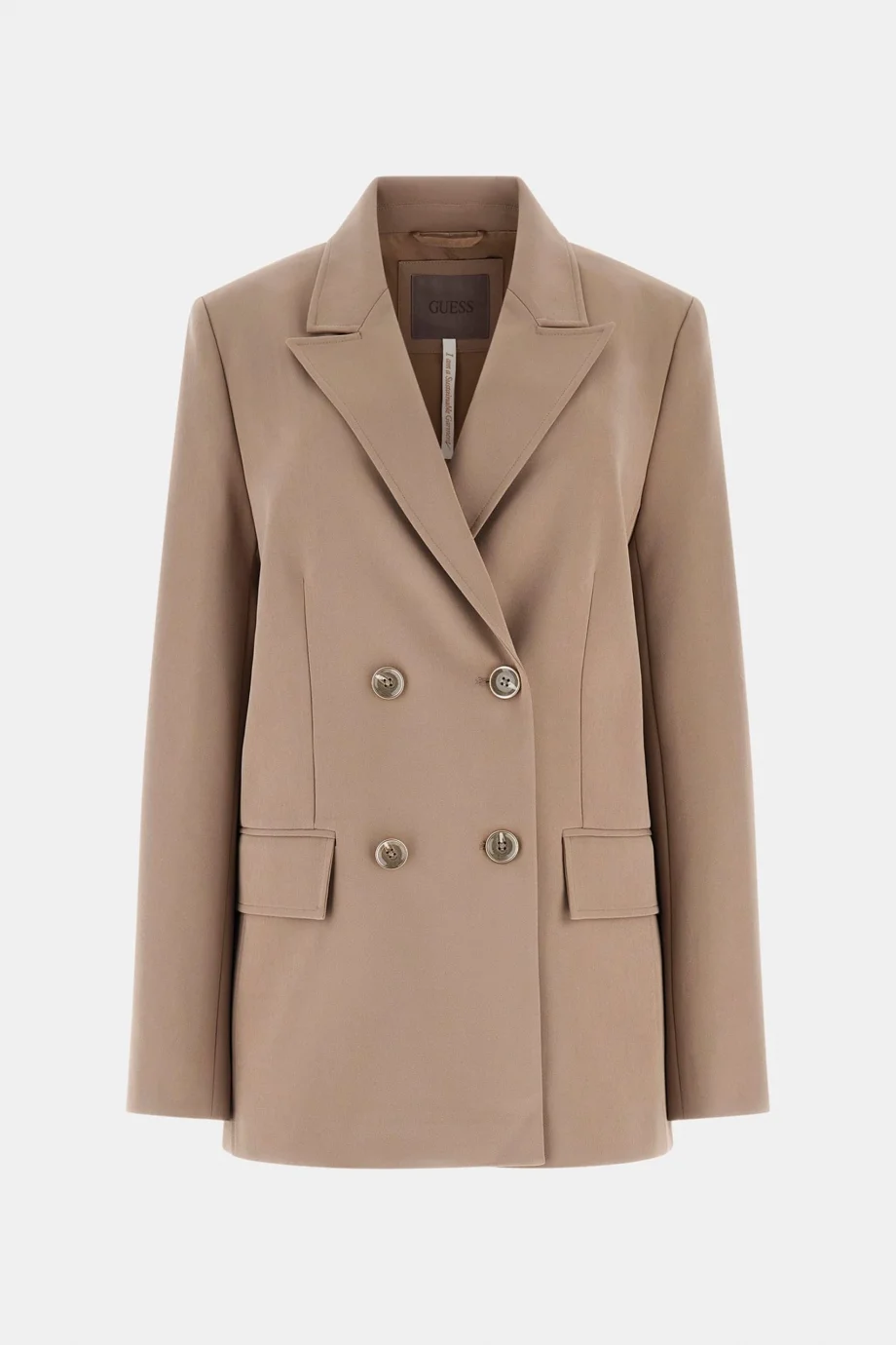 Guess Nausica Kruvaze Kadın Kahverengi Blazer Ceket W6RN44WH9Y2-G1EC