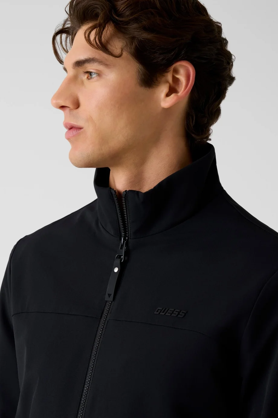 Guess Neka Fermuarlı Erkek Siyah Ceket Z6RL03WK172-JBLK