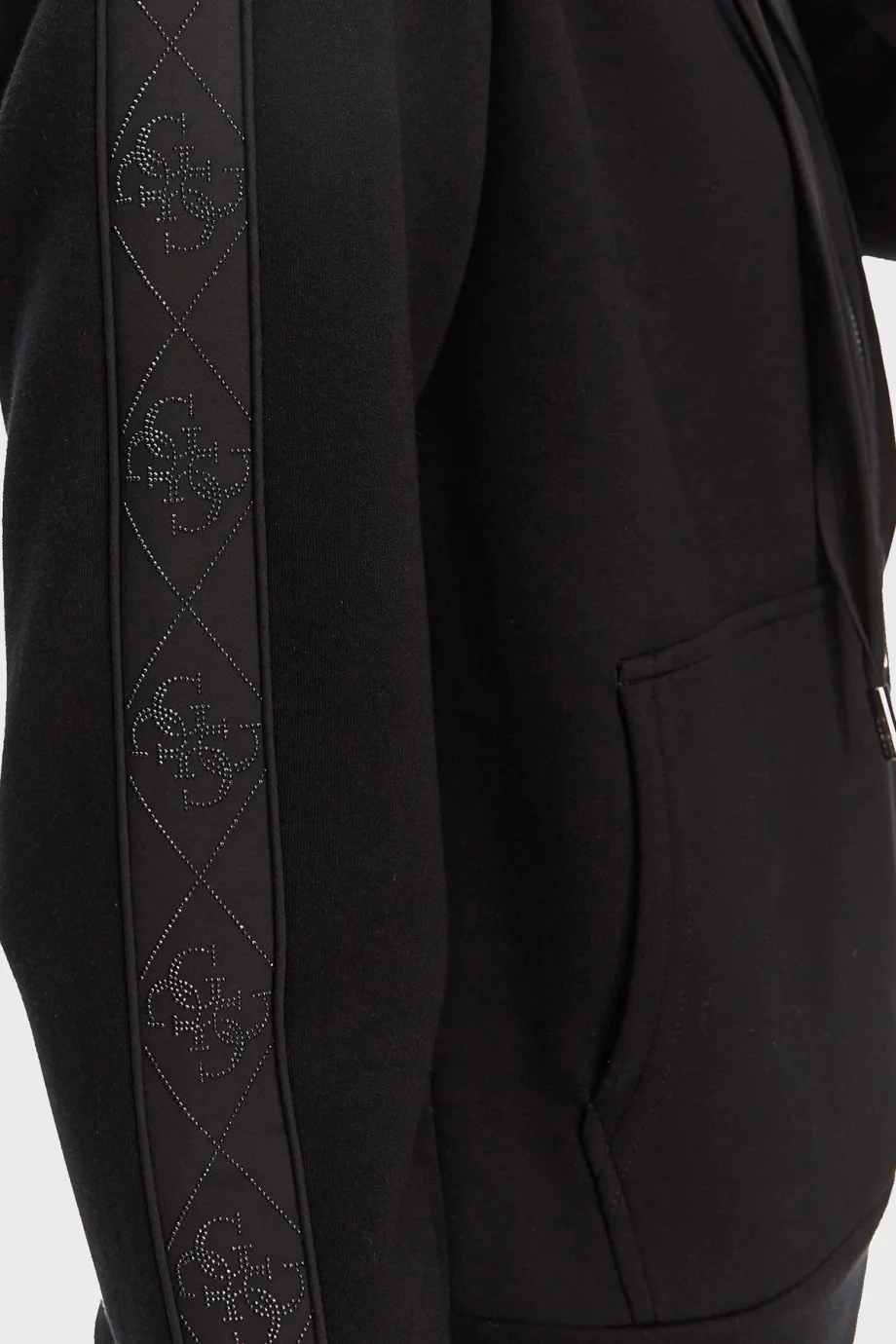 Guess New Hooded Kadın Siyah Scuba  Eşofman  Üstü    W5YQ05KBYE2-JBLK