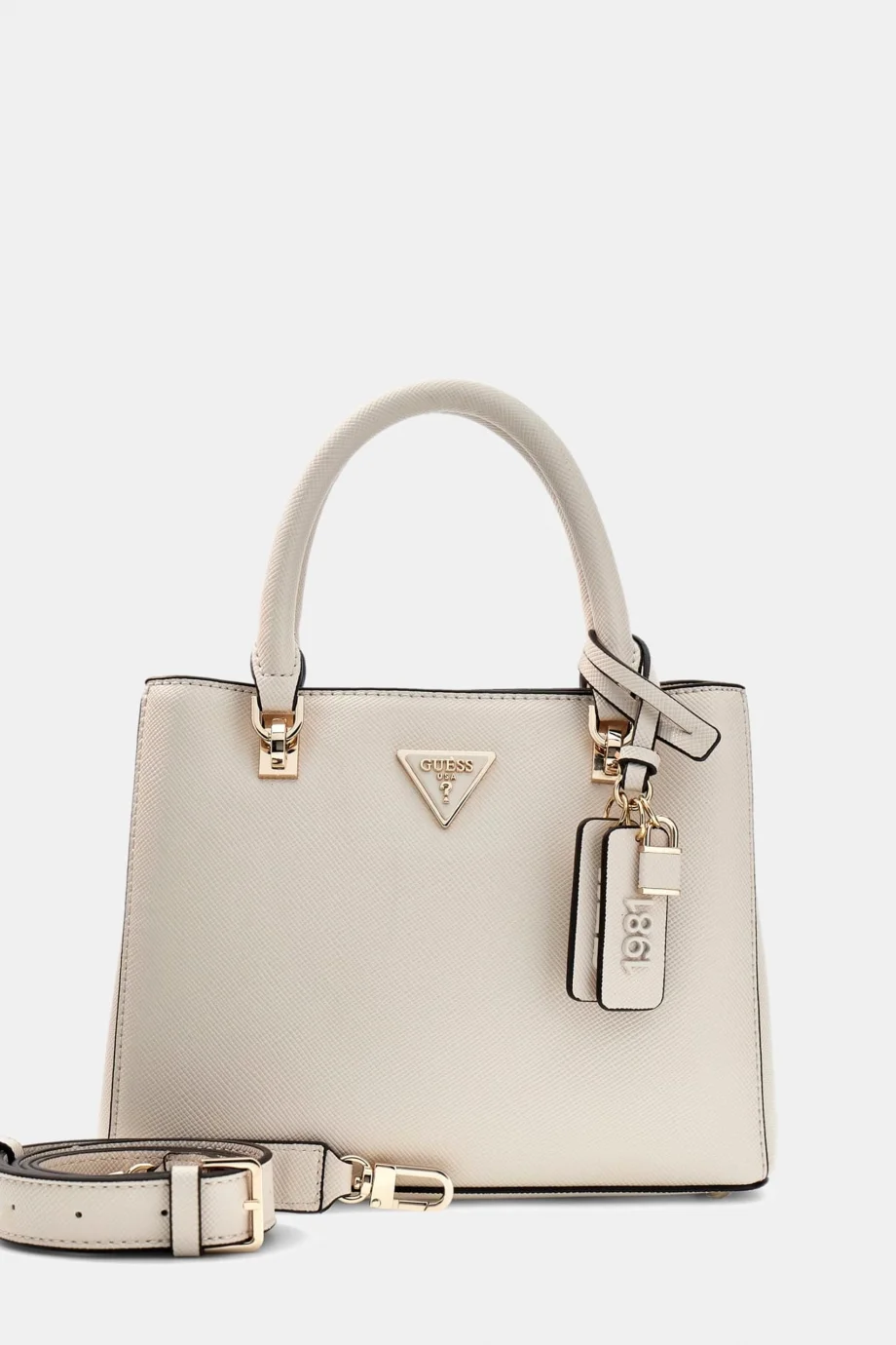 Guess Noelle II Küçük Çok Fonksiyonlu Kadın Ekru El Çantası HWZG9672050-BON