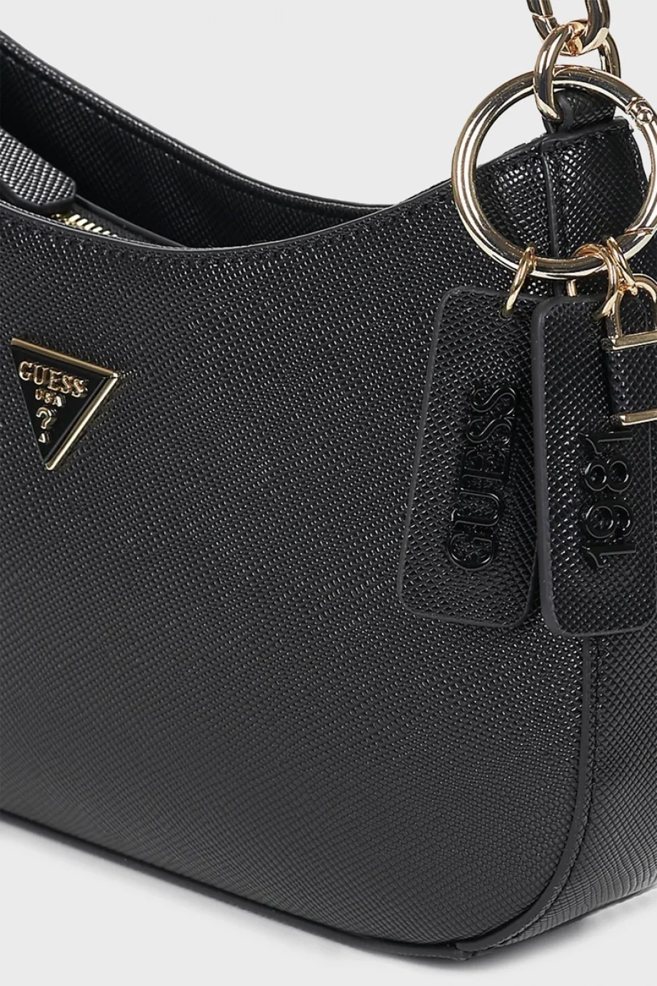 Guess Noelle II Üstten Fermuarlı Omuz Kadın Siyah El Çantası HWZG9672180-BLA