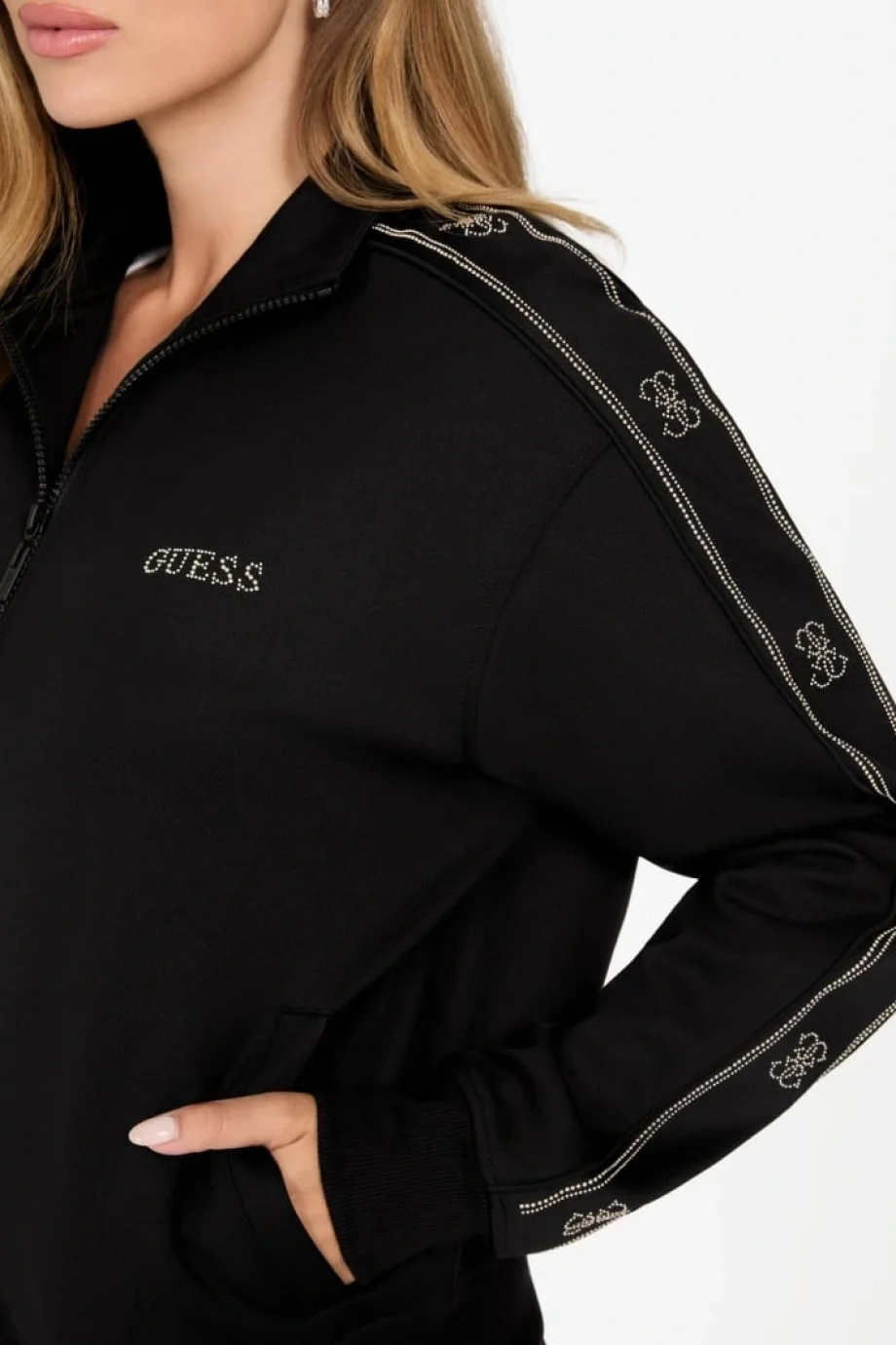 Guess Octavia Kadın Siyah Aktif Eşofman Üstü V5BQ15KCX22-JBLK