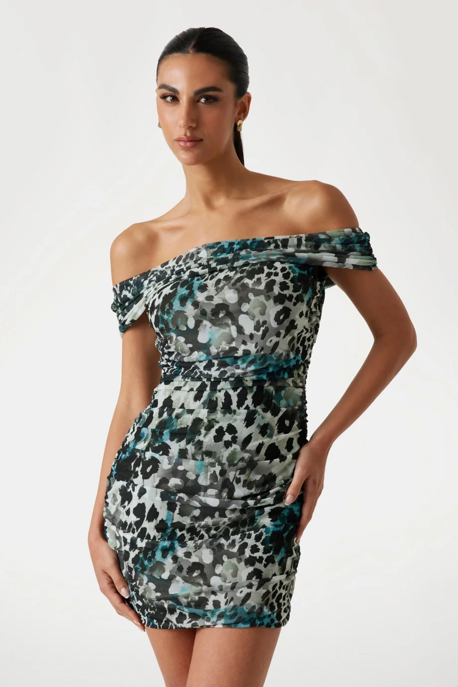 Guess Off Shoulder Kadın Çok Renkli Elbise W5YK21KCZC2-PJ1R