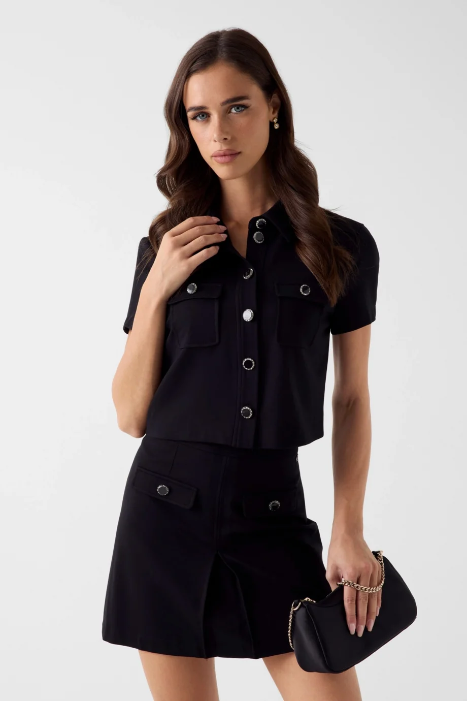 Guess Olga Kısa Kollu Kadın Siyah Bluz W6RH83KCMU2-JBLK