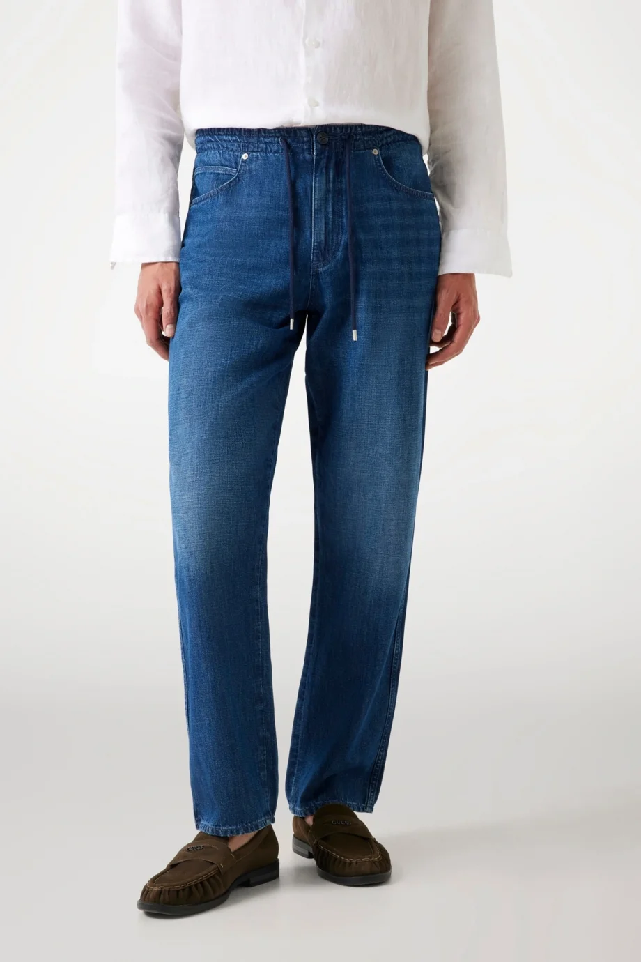 Guess Owen Erkek Mavi Keten Karışımlı Regular Fit Jean M5YAT5D5NO0-GNVA