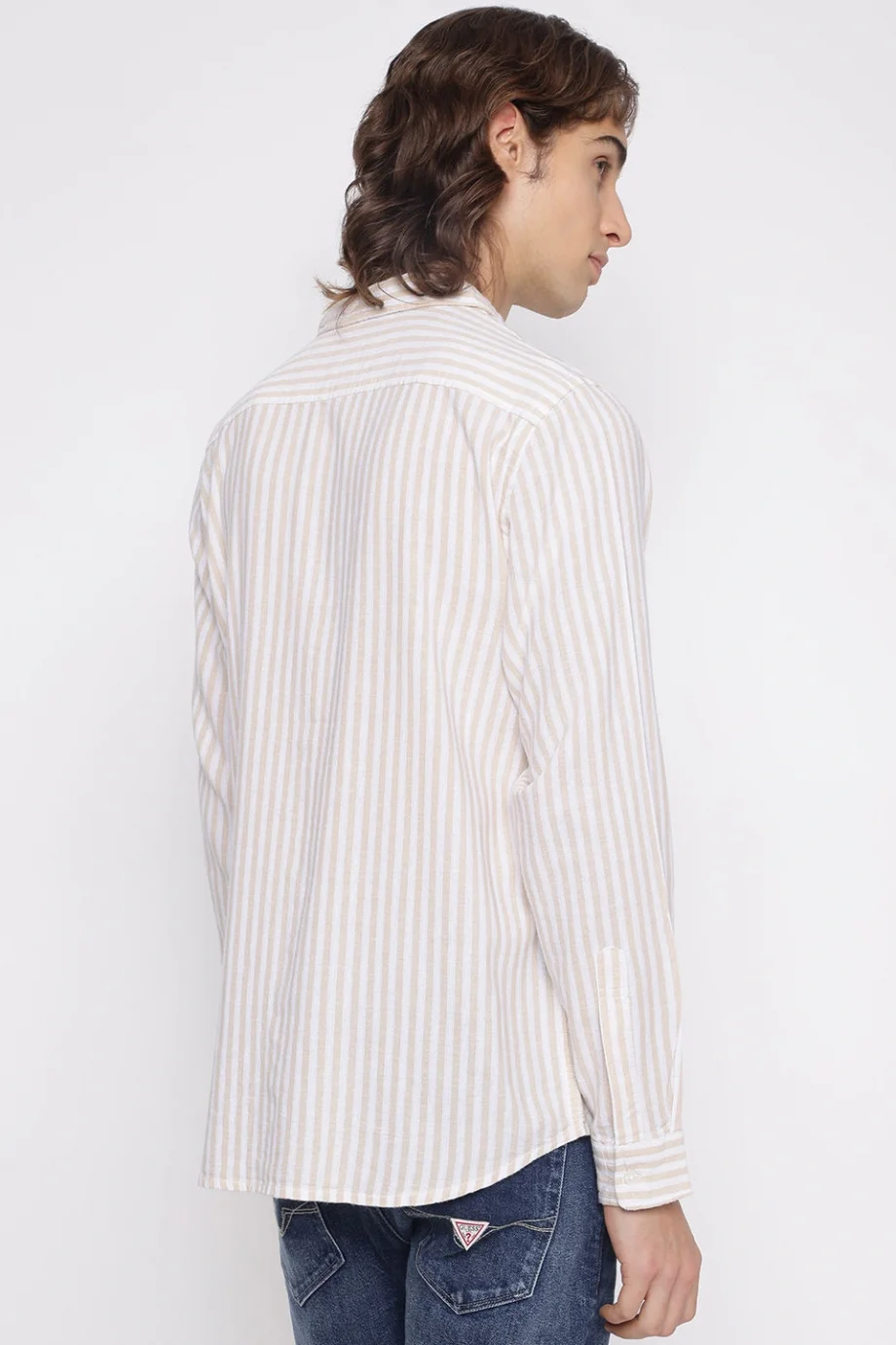 Guess Parker Erkek Bej Keten Karışımlı Gömlek M5YH16WHC20-F10M