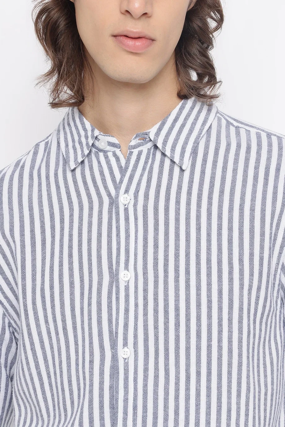 Guess Parker Erkek Mavi Keten Karışımlı Gömlek M5YH16WHC20-F7IX