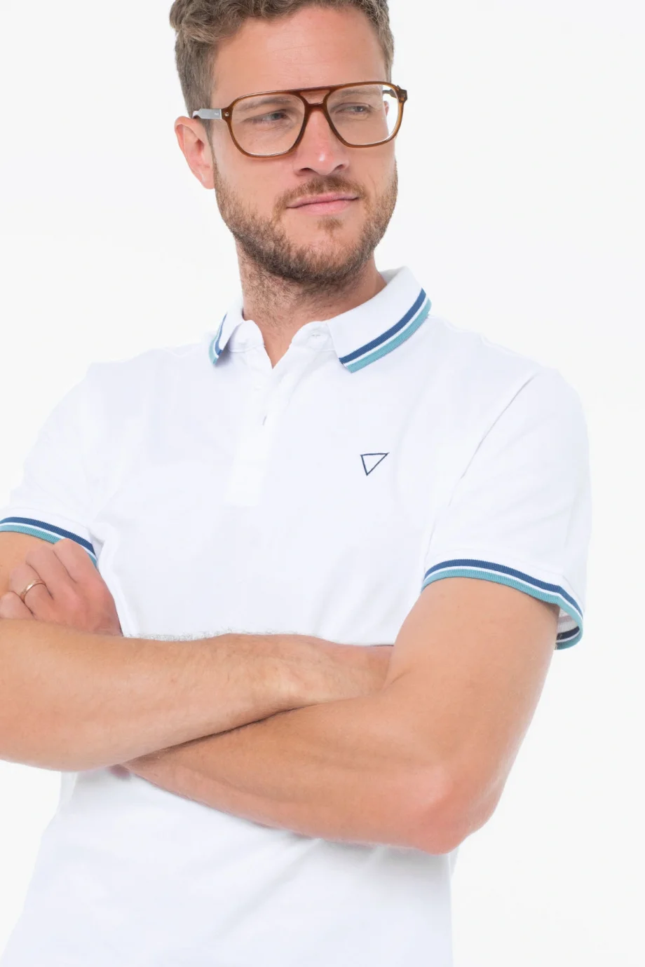 Guess Pique Erkek Beyaz Regular Fit Polo T-Shirt M5YP38KARS2-F0CF