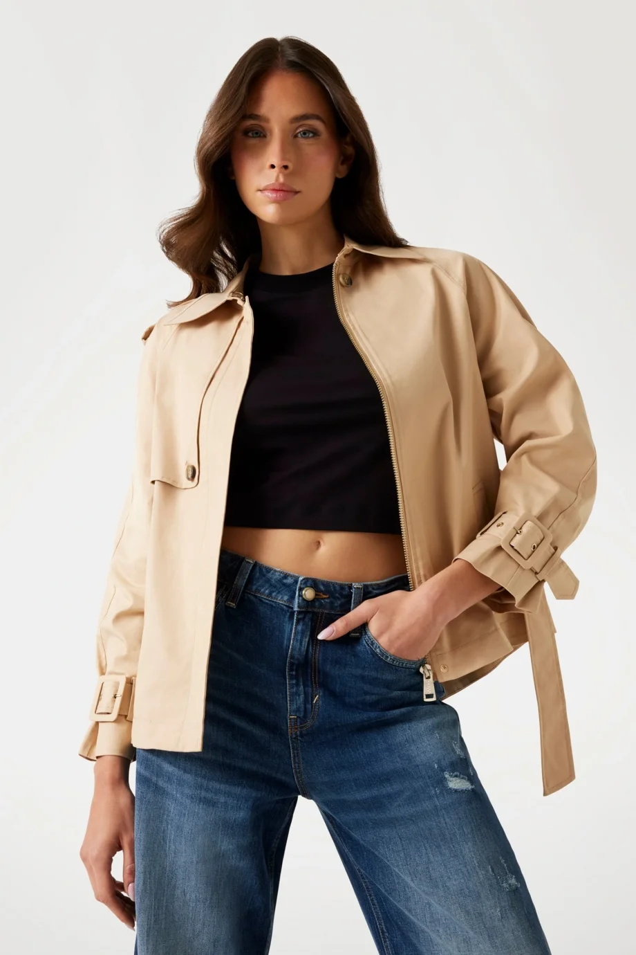 Guess Raphaelle Kadın Krem Trençkot W5YL01WHDF1-A11T