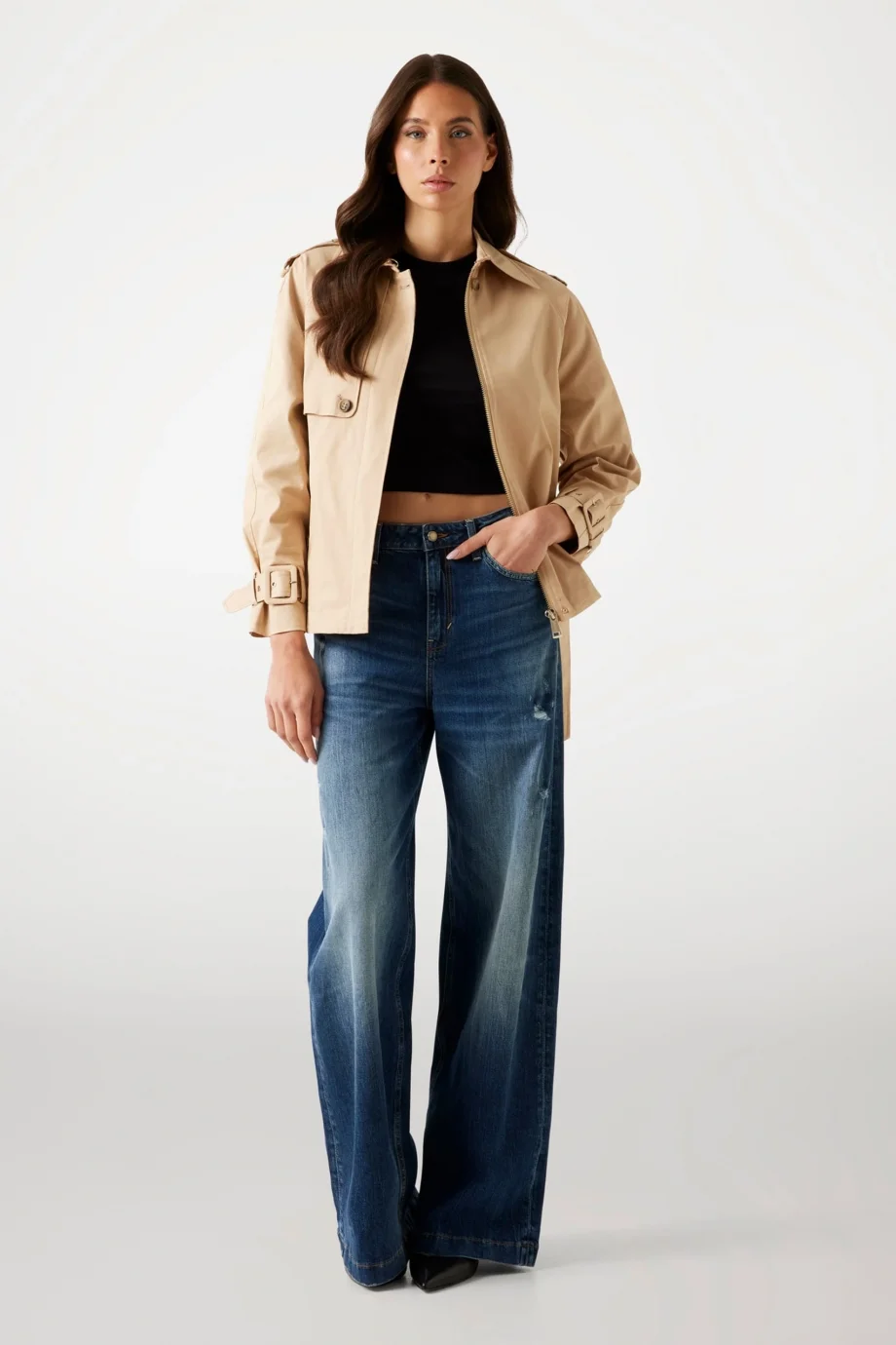 Guess Raphaelle Kadın Krem Trençkot W5YL01WHDF1-A11T