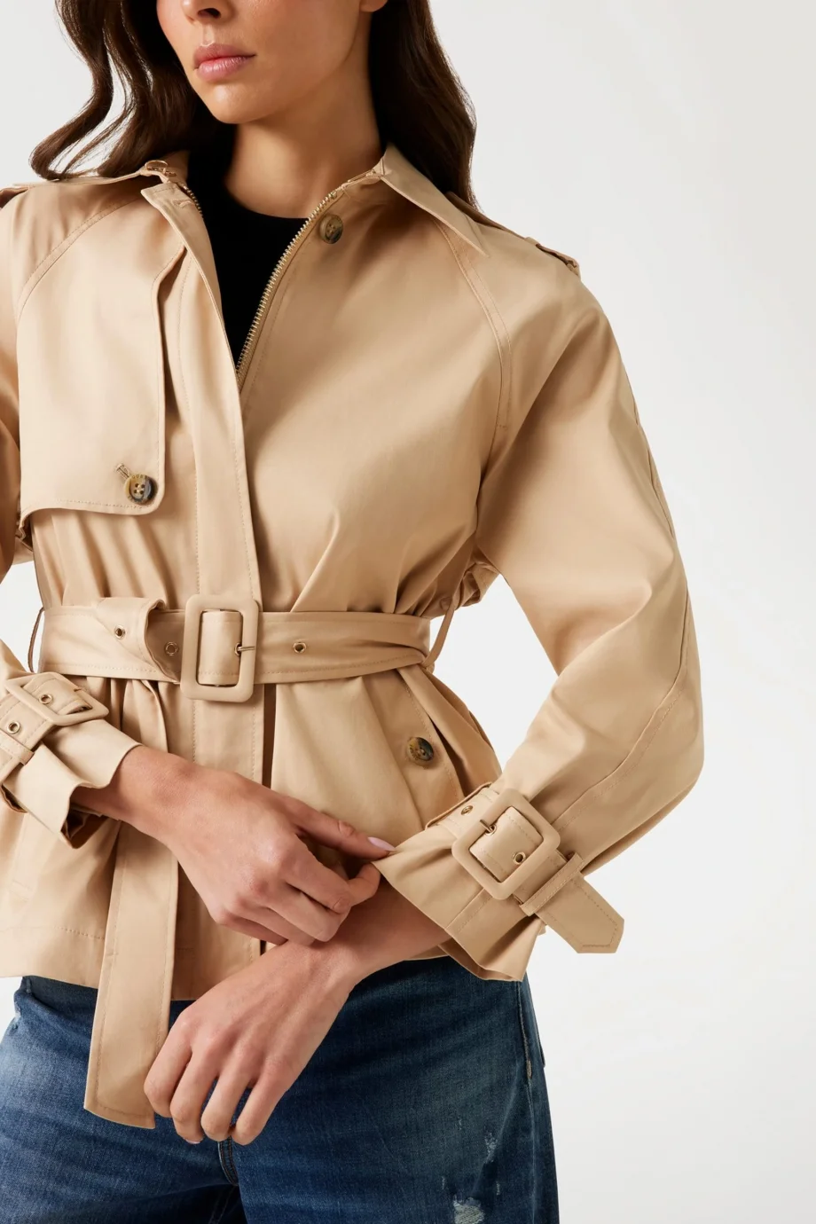 Guess Raphaelle Kadın Krem Trençkot W5YL01WHDF1-A11T