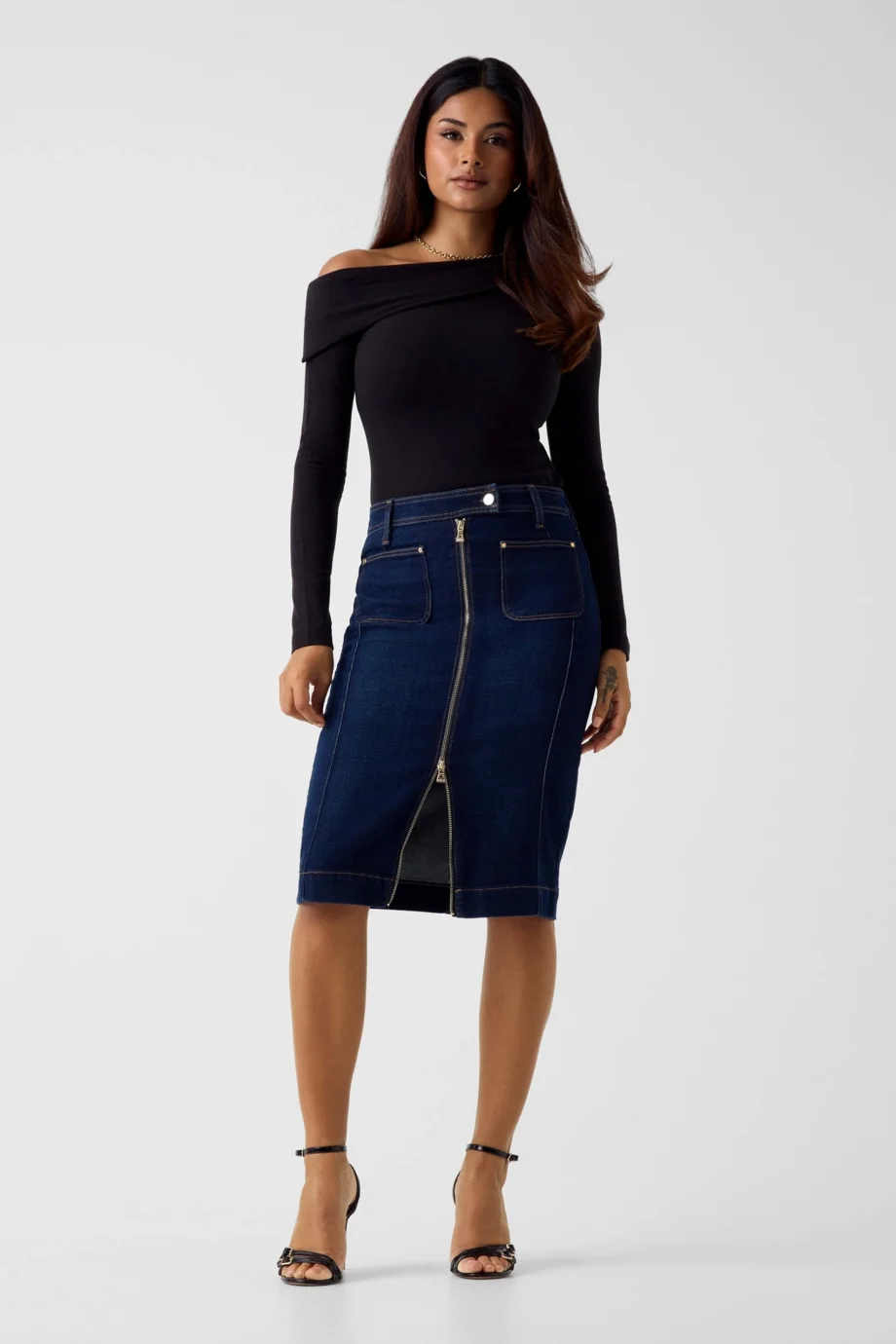 Guess Rosita Longuette Kadın Lacivert Etek W6RD0UD6881-BLJO