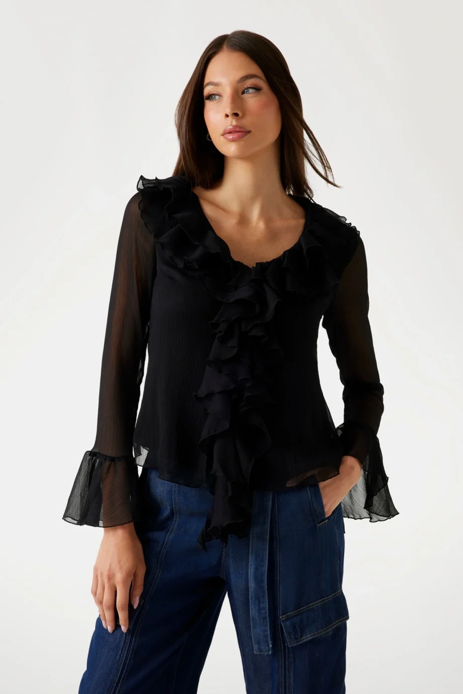 Guess Sana Kadın Siyah Top W5PH1RWP690-JBLK