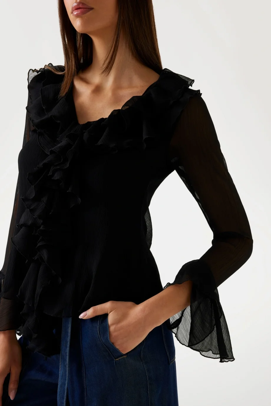 Guess Sana Kadın Siyah Top W5PH1RWP690-JBLK