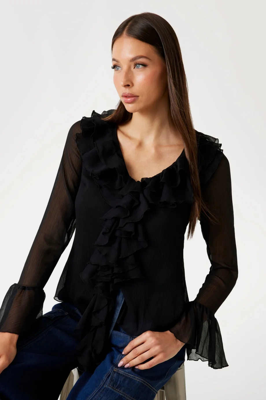 Guess Sana Kadın Siyah Top W5PH1RWP690-JBLK