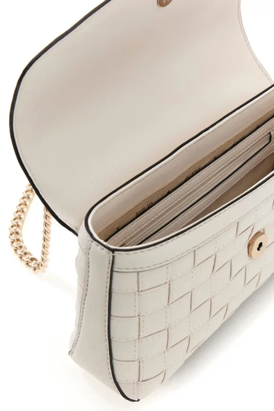 Guess Sandy Dönüştürülebilir Çapraz Askılı Kapaklı Kadın Beyaz El Çantası HWWG8418210-OFF