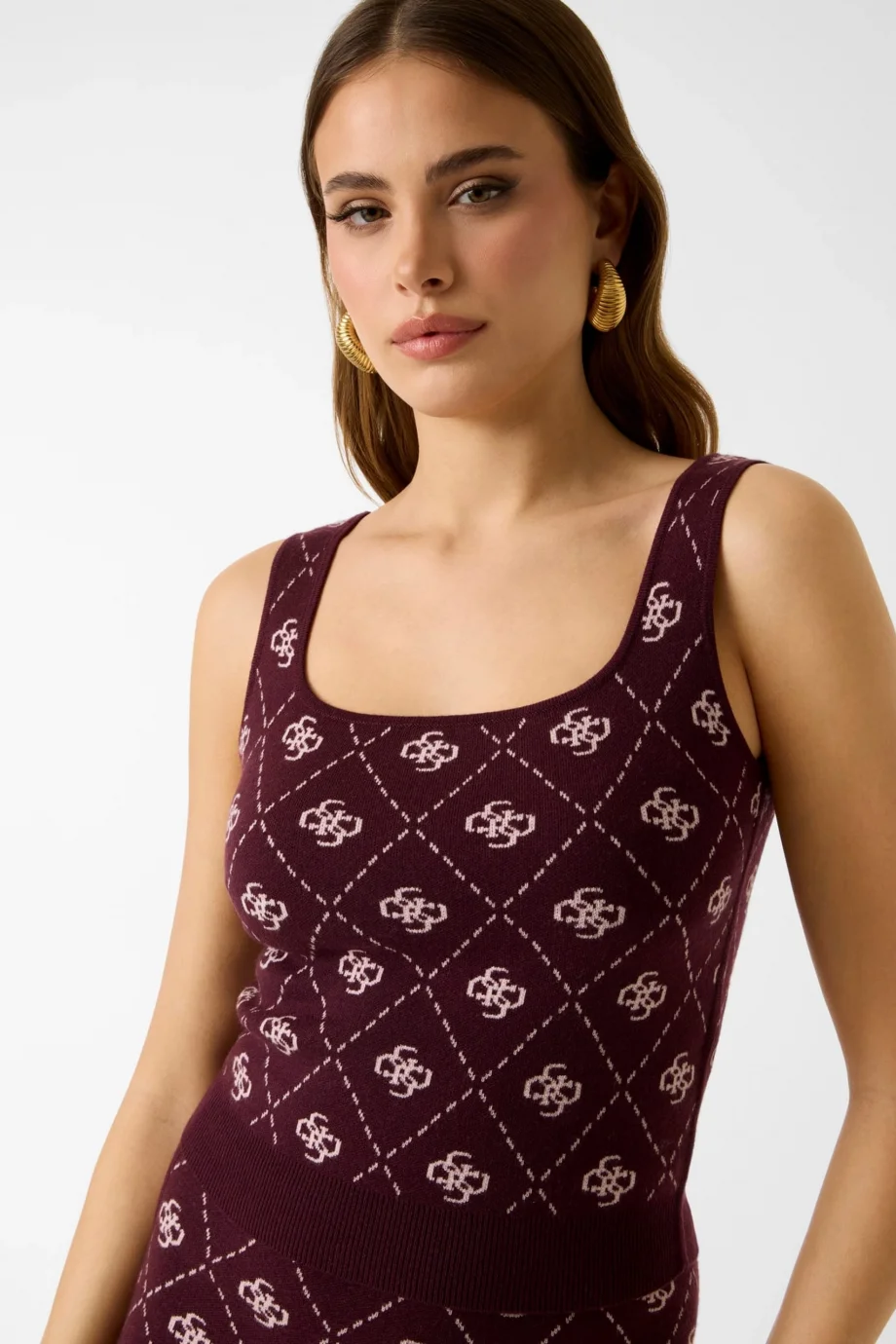 Guess Sarah 4G Büstiyer Triko Kadın Bordo Triko W4BR0CZ3JD2-F4T5