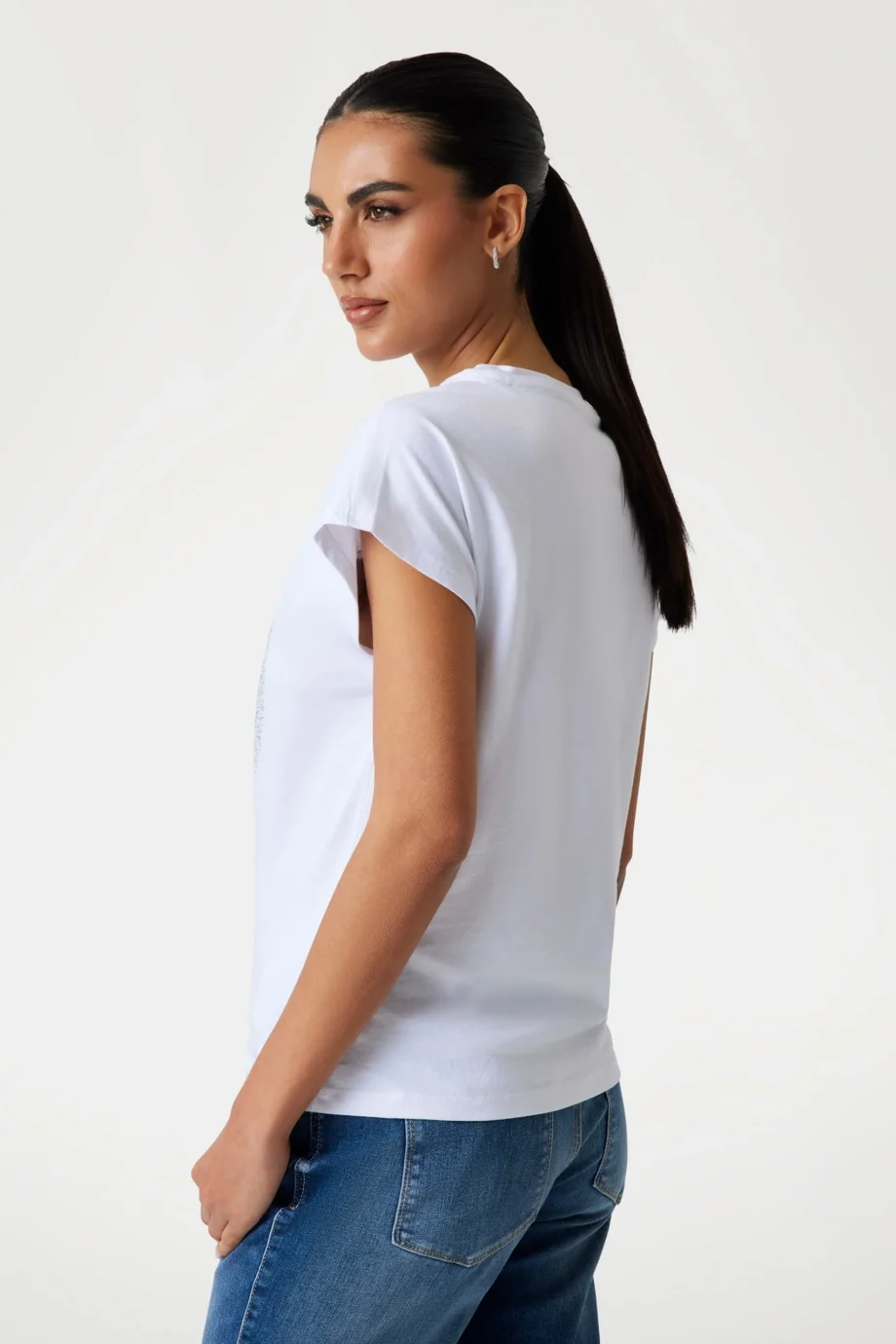 Guess Shaded Kadın Beyaz Slim Fit T-Shirt W5YI14I3Z14-G011