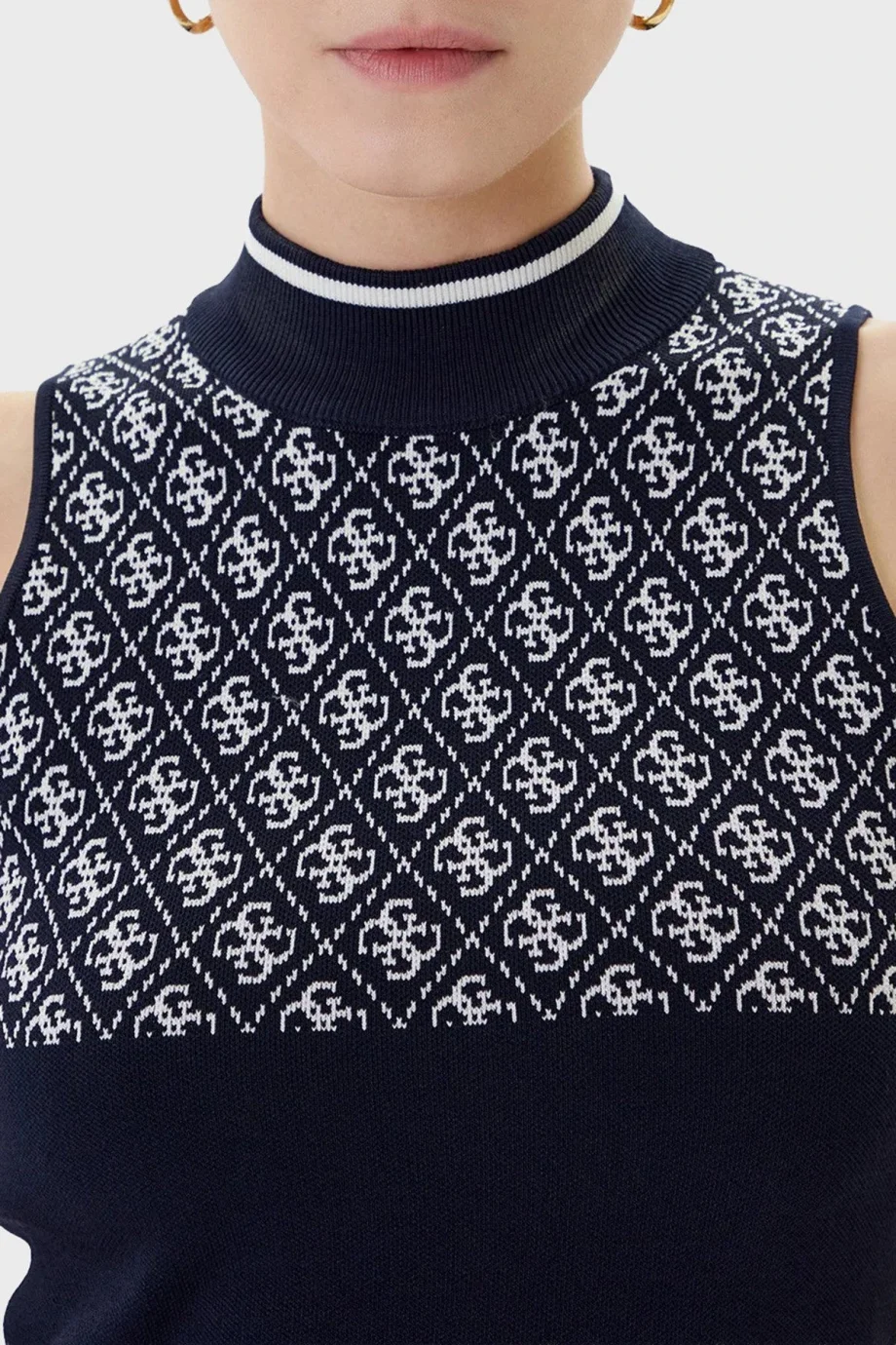 Guess Sl Rn Lise Kadın Mavi Triko Top W3YR26Z37K0-FBCF