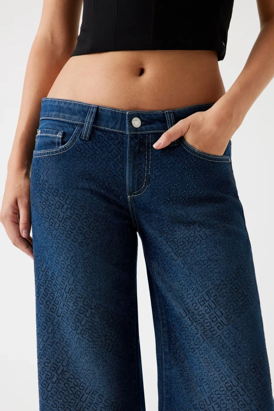 Guess Slouchy Kadın Lacivert Regular Fit Jean W5BA1DD0741-CSSN