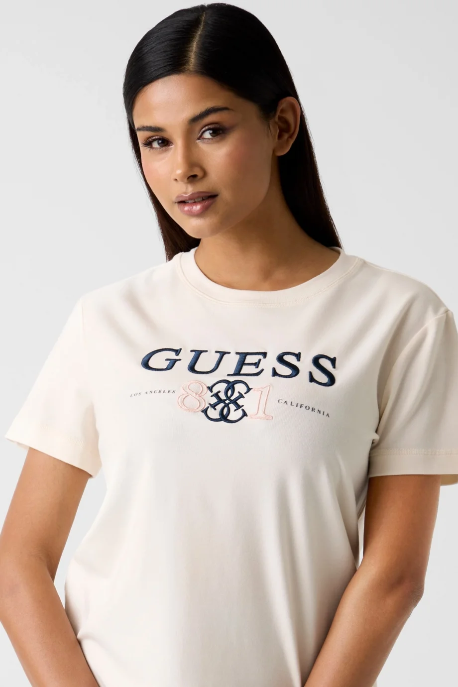 Guess Steffi Bisiklet Yaka Kısa Kollu Kadın Beyaz T-shirt V6RI13KD772-G1O6