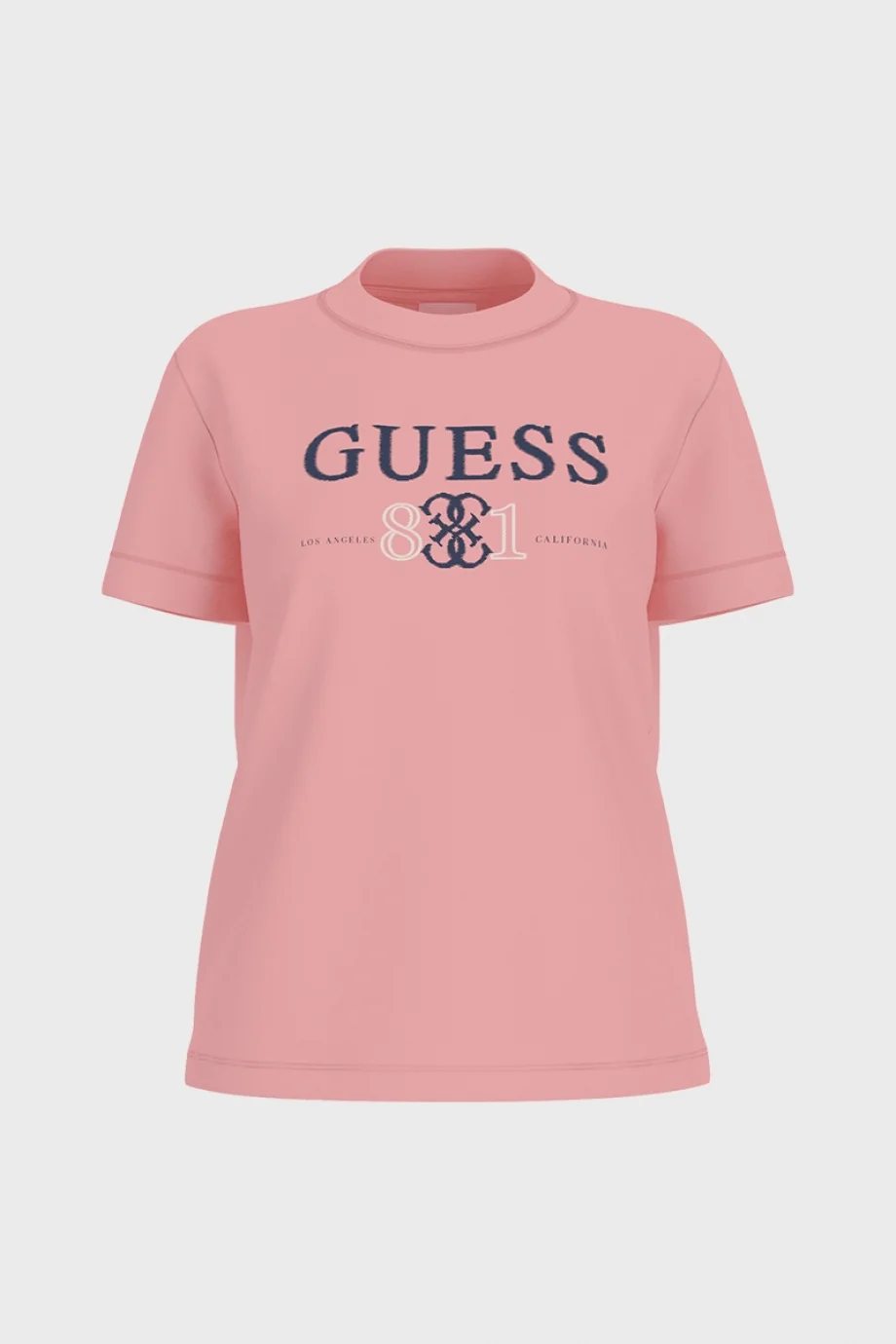 Guess Steffi Bisiklet Yaka Kısa Kollu Kadın Pembe T-shirt V6RI13KD772-C420