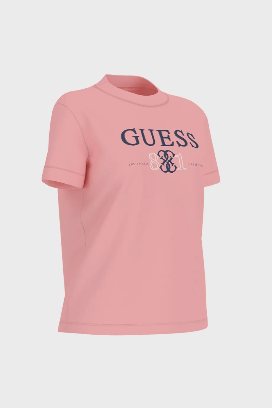 Guess Steffi Bisiklet Yaka Kısa Kollu Kadın Pembe T-shirt V6RI13KD772-C420