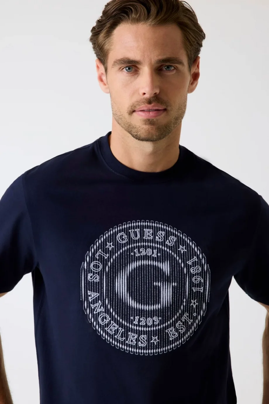 Guess Tee Erkek Lacivert Regular Fit T-Shirt M5BI15K8FQ4-G7V2