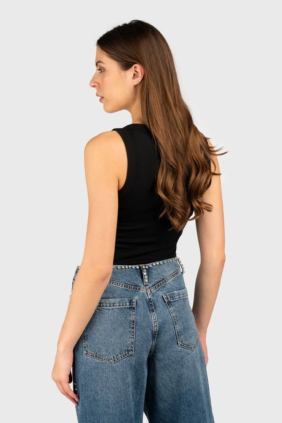 Guess Tina Fitilli Atlet Kadın Siyah Top W5RP16KCNH2-JBLK