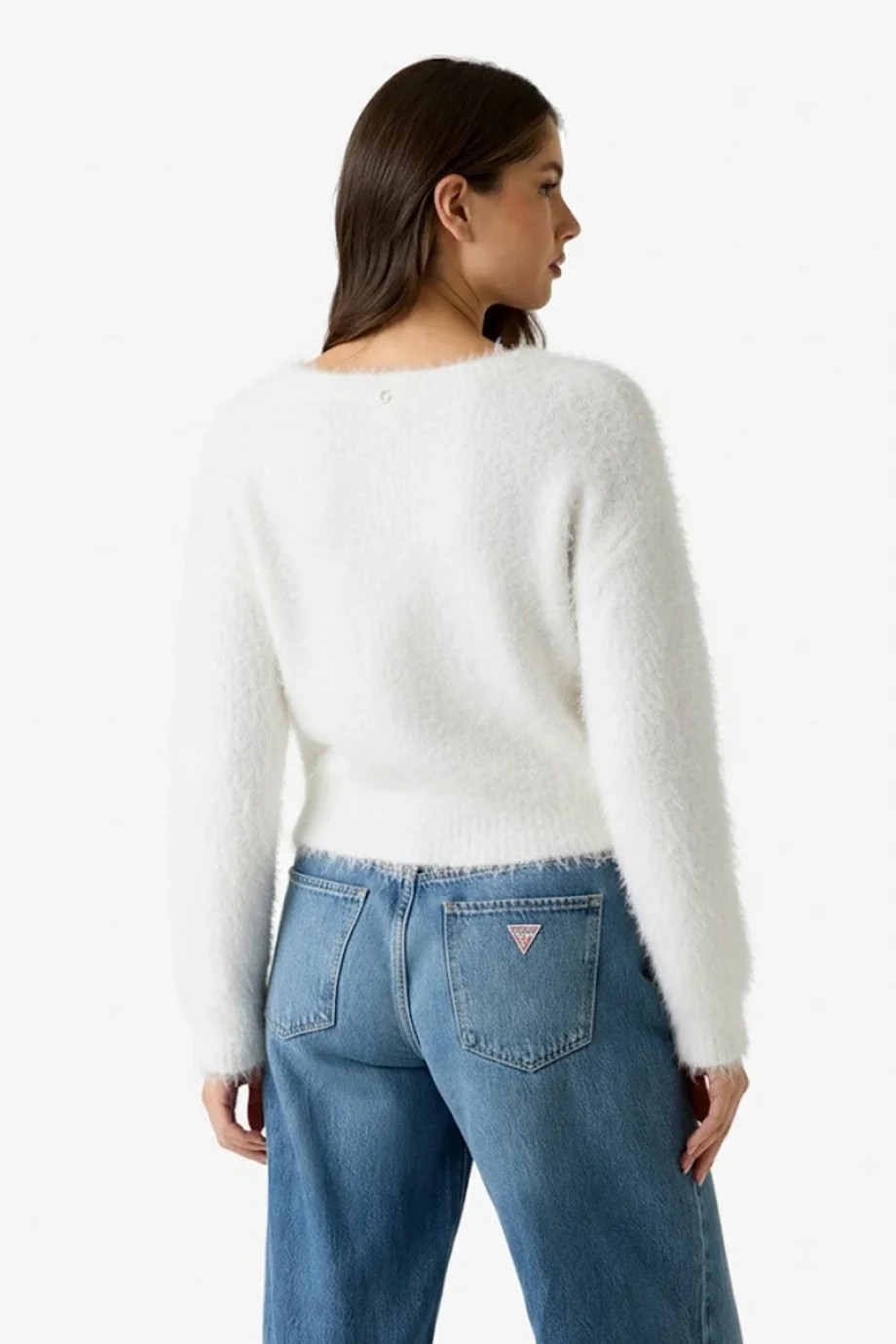 Guess Tomiko Kadın Beyaz Yün Karışımlı Triko Hırka W5BR91Z3JI2-G1O6