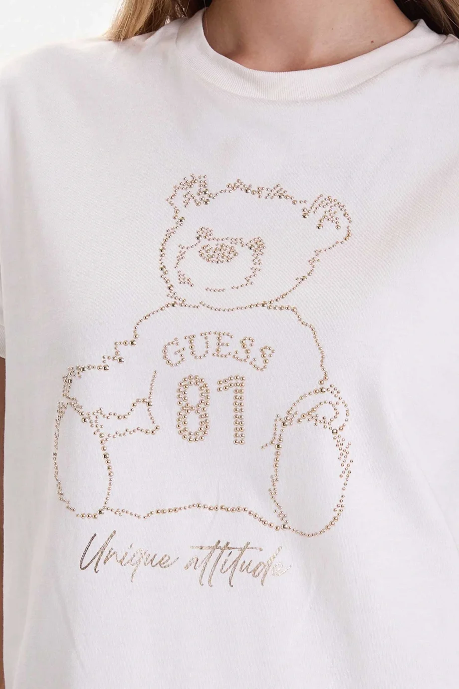 Guess Unique Kadın Beyaz Aktif Regular Fit T-Shirt V5BI16K8FQ4-G1H6