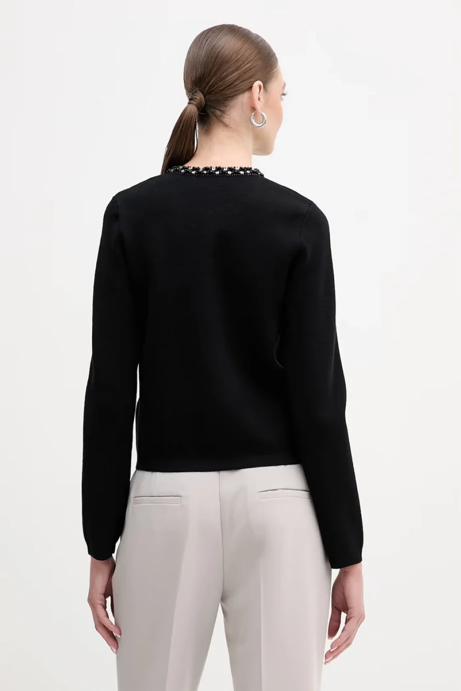 Guess Uzun Kollu Bisiklet Yaka Raina Hırka Triko Kadın Siyah Hırka W6RR42Z4422-JBLK