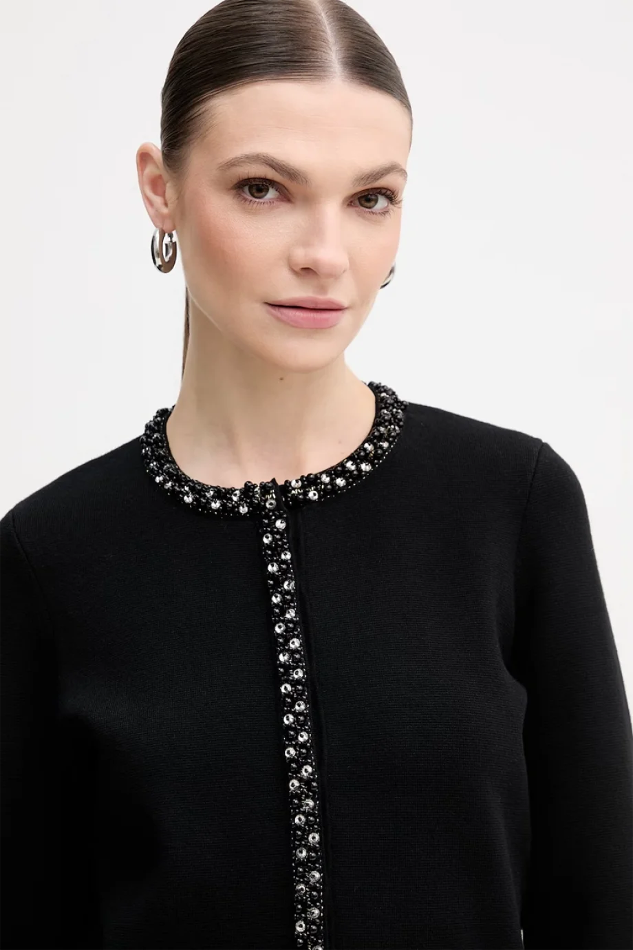 Guess Uzun Kollu Bisiklet Yaka Raina Hırka Triko Kadın Siyah Hırka W6RR42Z4422-JBLK