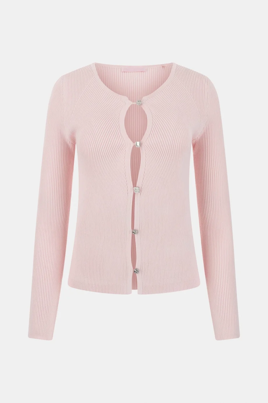 Guess Uzun Kollu Bisiklet Yaka Stella Hırka Triko Kadın Pembe Triko W6RR35Z0132-A627