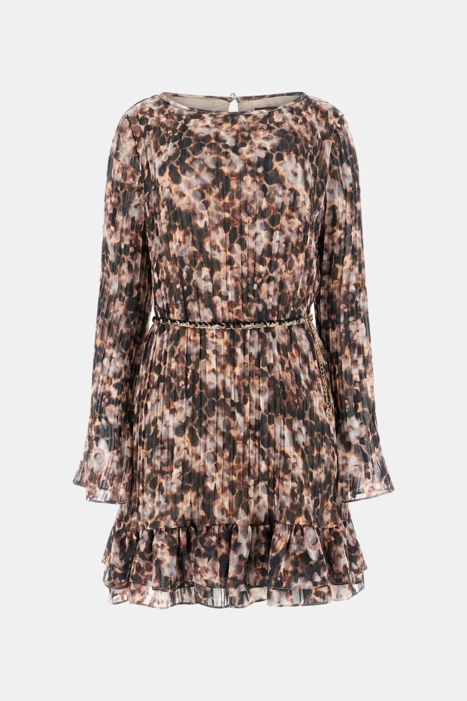 Guess Uzun Kollu Ilenia Pileli Kadın Çok Renkli Elbise W6RK37WJ712-PM66